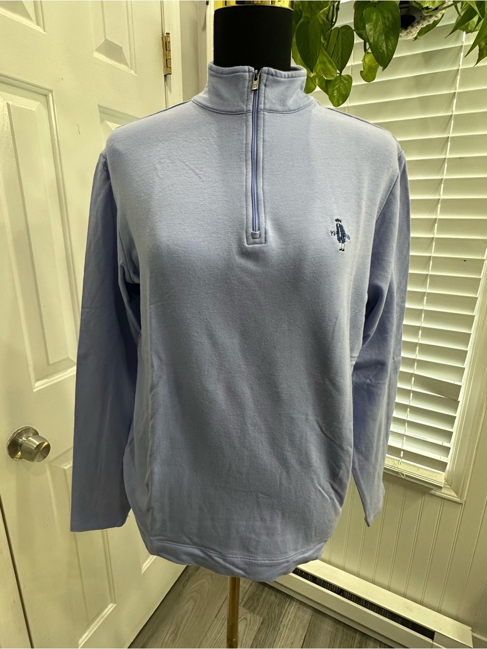 Dunhill Light Blue Half-Zip Men's Sweater
